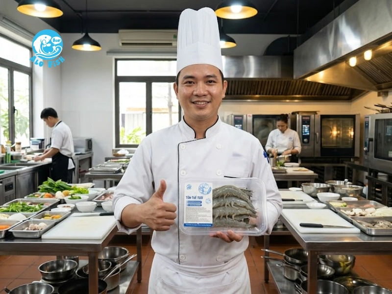 Nhà hàng hải sản tin chọn tôm thẻ Alo Fish